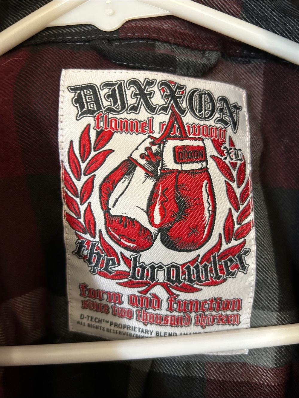 DIXXON “The Brawler” Burgundy and Gray Plaid Button-Front Shirt - Picture 4 of 4